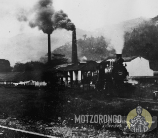 Panorámica de "The Motzorongo Sugar Company" y una locomotora de vapor.